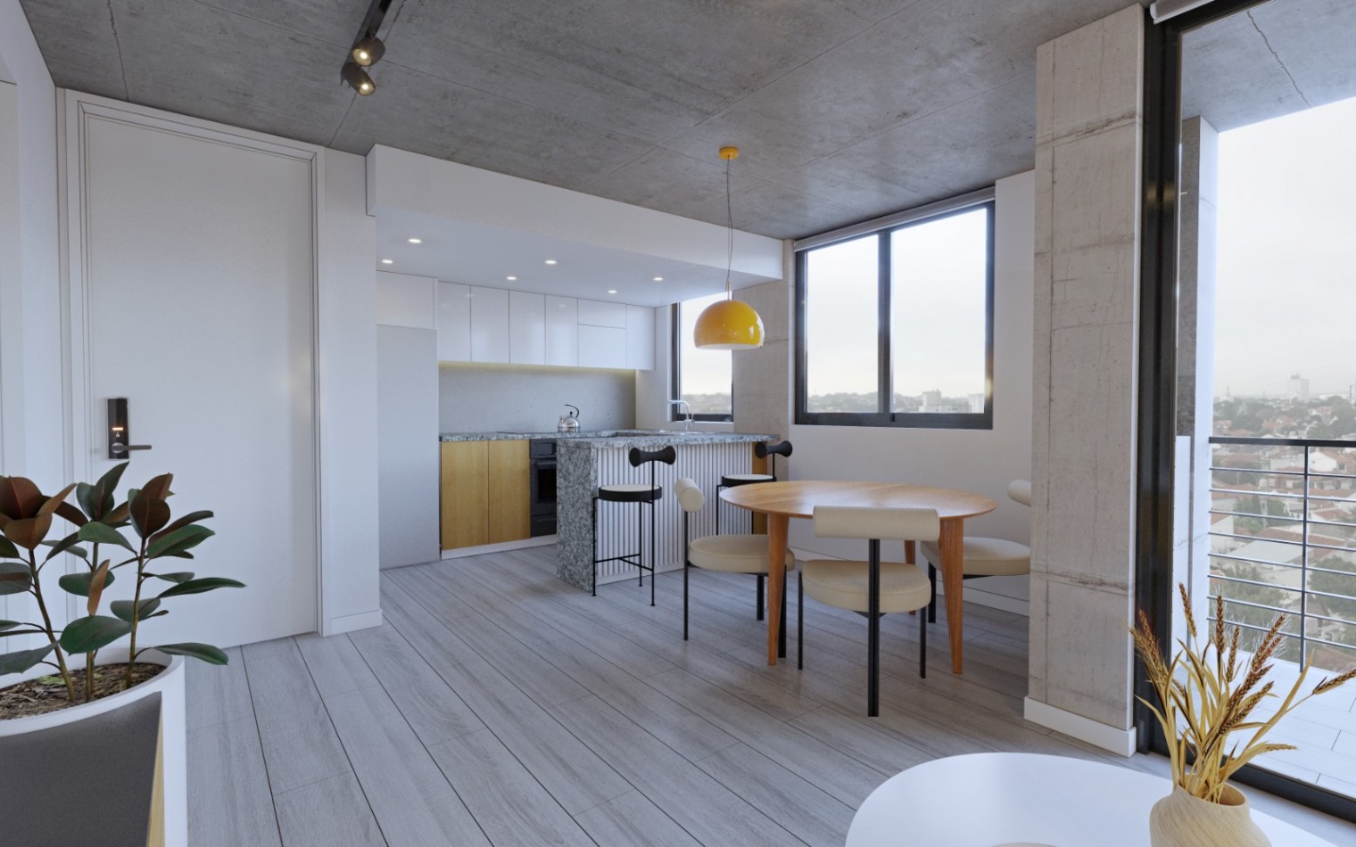 Departamento a Estrenar, dos ambientes a la calle con balcon saliente, doble espacio de cochera. Chauvin