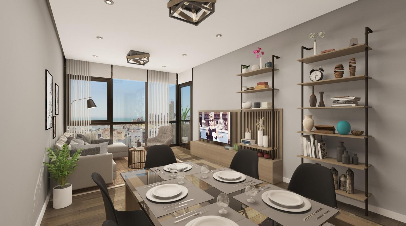 Departamento dos ambientes a Estrenar a la calle con balcon saliente con cochera fija. Centro