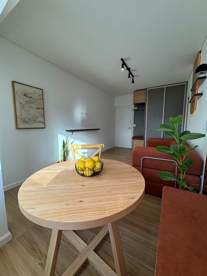 Deatamento un ambiente luminoso. Reciclado y amoblado. Zona: Centro