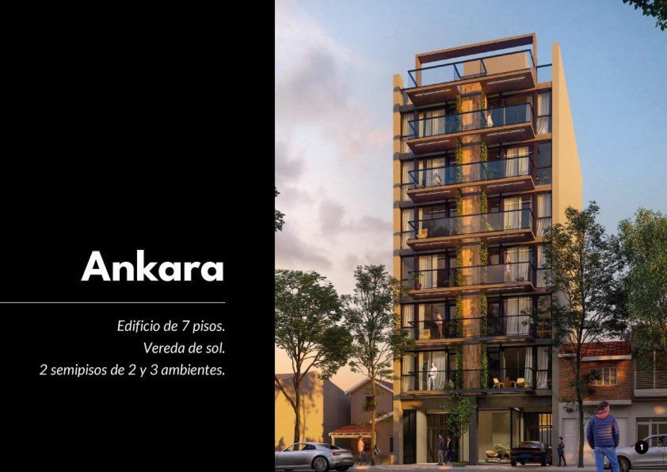Departamento a Estrenar de tres ambientes a la calle con balcon. Cochera y Baulera. (Entrega Diciembre 2025). Chauvin 