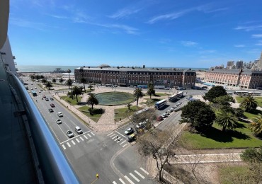 Departamento dos ambientes a Estrenar con vista panoramica al mar y casino., con balocn saliente y cochera. Plaza Colon
