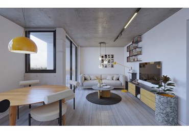 Departamento a Estrenar, dos ambientes a la calle con balcon saliente, doble espacio de cochera. Chauvin