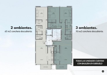Departamento a Estrenar de tres ambientes a la calle con balcon. Cochera y Baulera. (Entrega Diciembre 2025). Chauvin 
